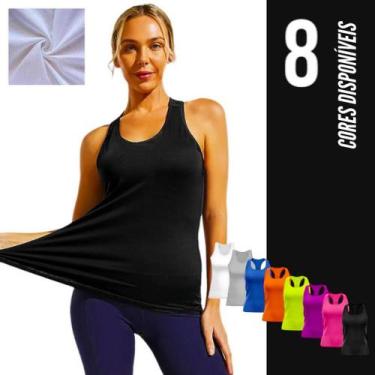 Imagem de Camiseta REGATA MALHA FRIA POLIAMIDA feminina Dry Fit tecido furadinho