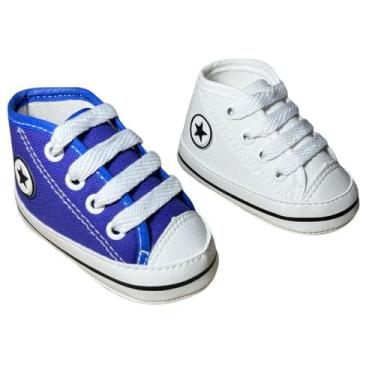 Imagem de Kit 2 Pares Tênis Sapatinho De Bebê Cano Alto - Baby's Shoes, Branco, 