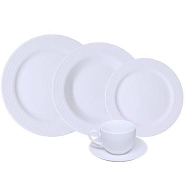 Imagem de Jogo Jantar E Chá 30 Peças Chevron Relevo ZigZag Porcelana Germer - Po