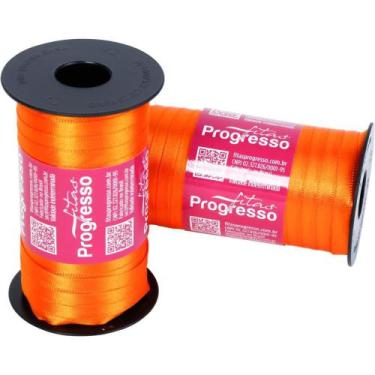 Imagem de Fita de Cetim 07MM 100M Laranja 066 - Fitas Progresso