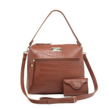 Imagem de Kit Bolsa Saco Alça de Mão + Transversal Removível + Carteira Willibag