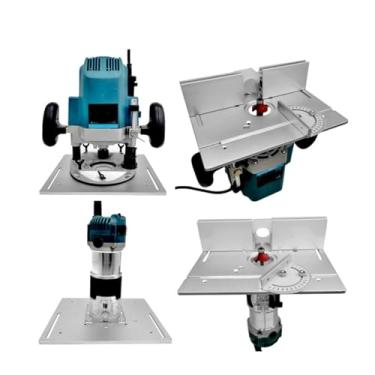 Imagem de Placa de Inserção de Liga de Alumínio de Alta Dureza 2 Em 1 Placa Giratória de Mesa de Roteador para Fresadora de Bancada de Madeira para Roteador Grande 85x85mm para Máquina de