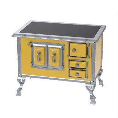 Imagem de Fogao a Lenha Venax GII n 2 Sec XVIII Premium Amarelo, SAIDA ESQUERDA