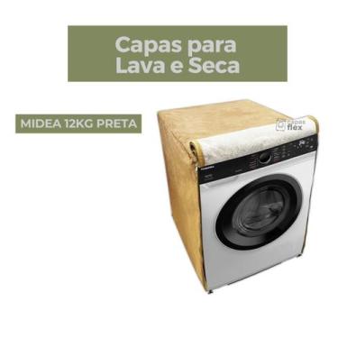 Imagem de Capa para lava e seca midea 12kg preta impermeável flex - Capas Flex, 
