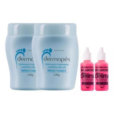 Imagem de 2 Dermopés Creme Para Tratamento 230 g (azul) + 2 Loção Delima Milagro