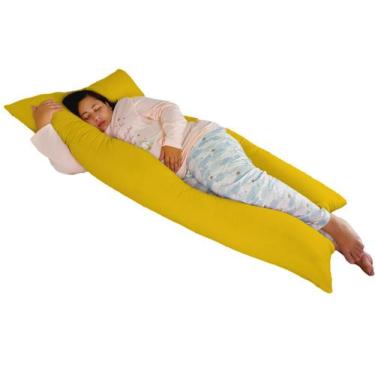 Imagem de Capa para Travesseiro Gigante Anatômico 170x80cm Happy Line, Amarelo