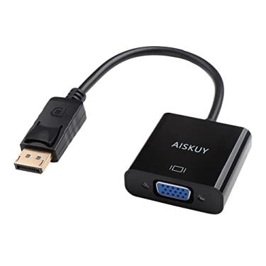 Imagem de AISKUY Adaptador DisplayPort para VGA, porta de exibição (DP) macho para conversor VGA fêmea para computador desktop laptop projetor monitor HDTV