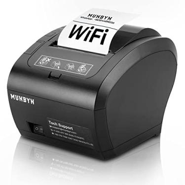 Imagem de MUNBYN Impressora de recibos WiFi com porta USB, impressora POS de 80 mm funciona com gaveta de dinheiro quadrada Mac, Windows, Chromebook Linux, ESC/POS (P047-WiFi), não suporta Paypal Zettle Shopify