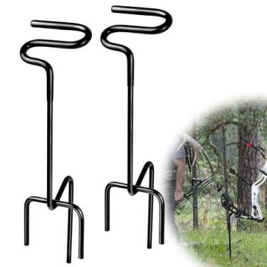 Imagem de Mofuiry Pacote Com 2 Suportes Para Arco Cego De Solo Com Revestimento De Borracha, Suporte Para Arco Composto De Caça À Prova De Ferrugem, Suporte Estável Para Arco De Arco E Flecha, Suporte Versáti