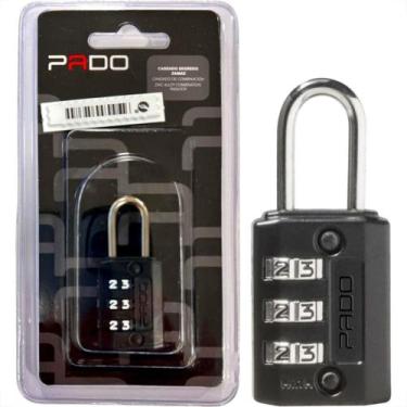 Imagem de Cadeado Para Mala Pado 3 Segredos Zamac 25Mm Preto - 5202161