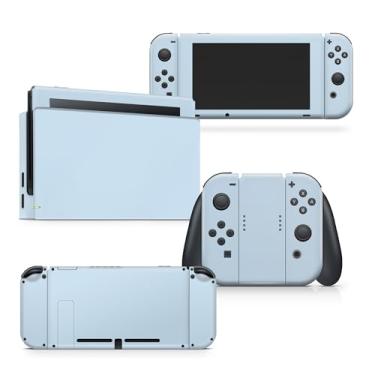 Imagem de Tacky Design Capa sólida compatível com Nintendo Switch, película clássica para adesivos Nintendo Switch, vinil premium 3M (azul celeste, Nintendo Switch)