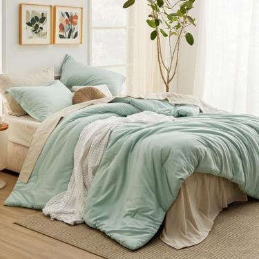 Imagem de Conjunto de Edredom Bedsure King Size 7 Peças - Verde