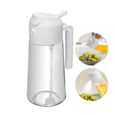 Imagem de Galheteiro de Vidro Garrafa Porta Azeite com Borrifador Spray Vinagre 
