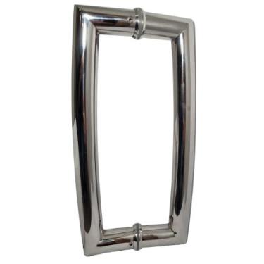 Imagem de Puxador de porta cromado inox 30cm entre furos - Alumínios Cometa