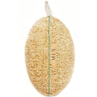 Imagem de Esponjas de bucha naturais para pratos, esfregador de cozinha de bucha, biodegradável sem odor, esponja de lavar louça ecológica natural para limpeza e esfregar cozinha (2 peças) (Oval)