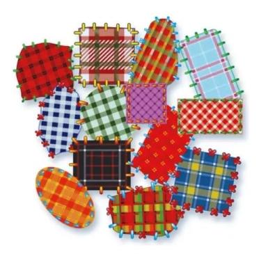 Imagem de 13 Retalho Adesivo Junino Para Roupa Festa Junina Cartela