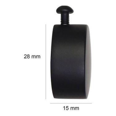 Imagem de Ponteira Cap Para Varão De Cortina Vettra 28mm Preto Com Tampa