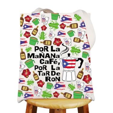 Imagem de G2TUP Bolsa de ombro Singer Puerto Rico para cadeiras e palmeiras por La Manana Cafe Gifts para fãs de música latina, Por La, Medium