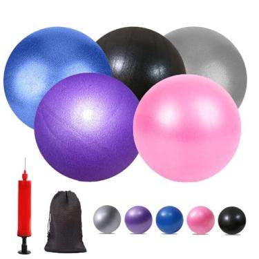 Imagem de XIECCX Mini Bolas De Yoga 6 Polegadas Exercício Pilates Terapia Equilíbrio Micropore Bola Barre Equipamento Para Estabilidade Doméstica Treinamento Físico Core Treinamento Com Bomba (5 Pcs)