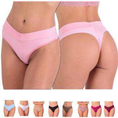 Imagem de Kit 10 calcinhas microfibra poliamida cós e fio duplo sexy lingerie at