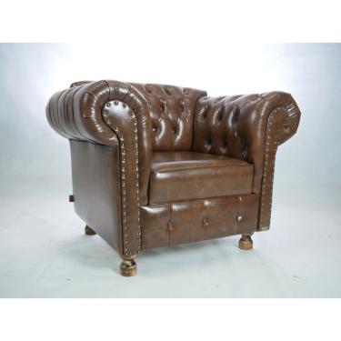 Imagem de Poltrona Luiz Xv Capitonê Retrô Clássica Recepção - Corano Marrom