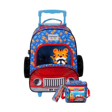 Imagem de Kit Escolar Mochila De Rodas + Lancheira + Estojo My Car Carro