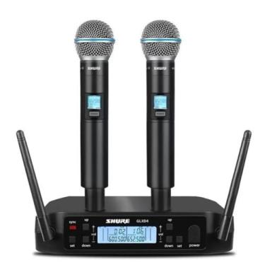 Imagem de Microfone Metal Shure Sem Fio Duplo Glxd4 Beta58a Profissional 