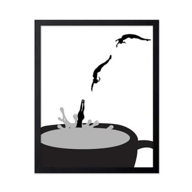 Imagem de Poster Master Impressão de café - Pôster Mergulhe no café - Arte de comida e bebida - Design de parede de mergulho de café - Arte de café expresso e cafeína - Decoração de parede moderna de cafeteria