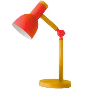 Imagem de Luminária Mesa Abajur 45Cm Articulada Retrô Madeira Gimpo, Bivolt