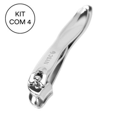 Imagem de Kit 4 Cortador De Unhas Lateral Aço Carbono Cromado NYBC - NYBC Beauty