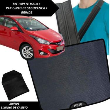 Imagem de Tapete Emborrachado Porta Malas HB20 2012 a 2016 + 2 Capas Cinto Segur