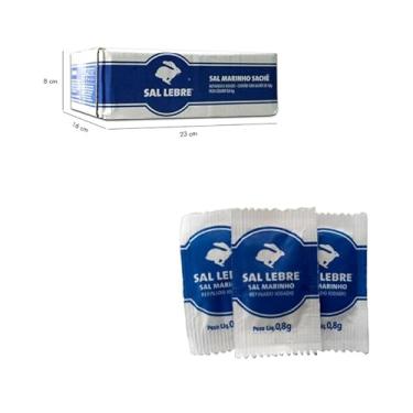 Imagem de Sal Marinho Refinado Sachê Caixa C/ 1.000x0,8g