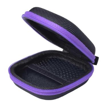 Imagem de FashionCha Estojo para transporte de óleos essenciais, mini, resistente e leve, com capacidade para 6 frascos, 5 ml, rolos, à prova de poeira, bolsa rígida para, Roxo