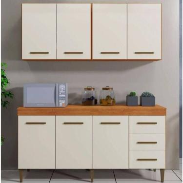 Imagem de Cozinha Completa Atenas 7 Portas 3 Gavetas Kaiki Móveis - Nature/off