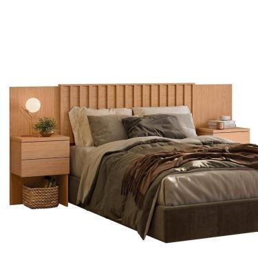 Imagem de Cabeceira Casal Olinda Extensível Ripada Freijó - Móveis Albatroz Freijó