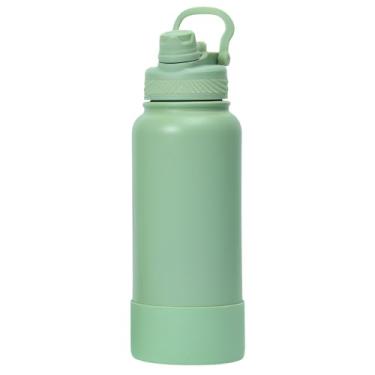 Imagem de Garrafa Térmica de Água 1 Litro com Alça Garrafinha 2 em 1 com Canudo e Saída Livre em Inox e Sistema Térmico a Vácuo (Verde)