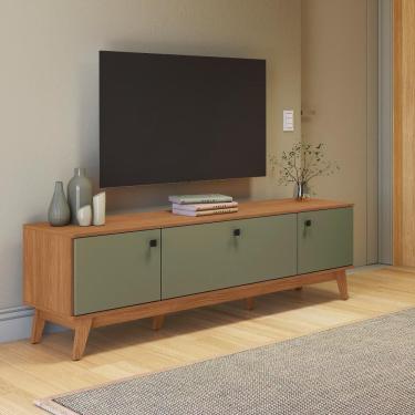 Imagem de Rack Kappesberg 3 Portas Canela/Verde Frevo 180cm