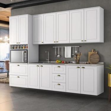 Imagem de Cozinha Modulada Suspensa 271,5cm 5 peças 11 Portas 5 Gavetas American