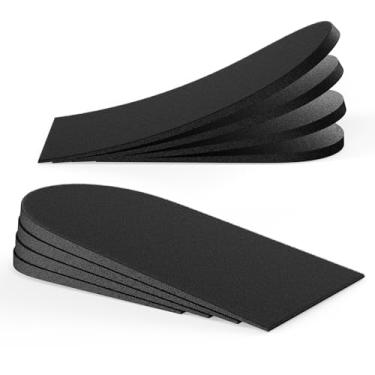 Imagem de Bukihome Palmilhas Ajustáveis Para Elevação De Calcanhar Em Sapatos - Palmilha Ortopédica Com Pernas Irregulares, 4 Camadas, Aumento Altura, Dor, Esporão Calcâneo, Tendinite Aquiles, Preta, Média (M