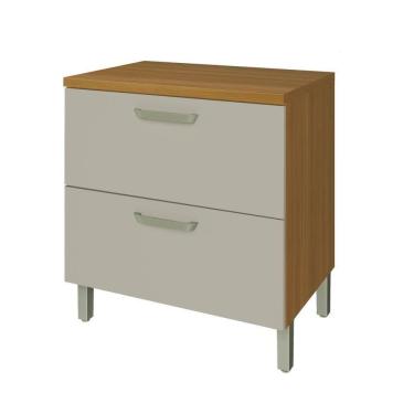 Imagem de Balcão 1 Porta 1 Gaveta 80cm Em Mdf Princesa Freijó/off White Nesher Cristal