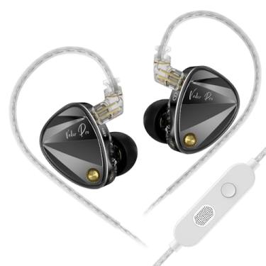 Imagem de HIFIXAUDIO Monitor intra-auricular KZ Vader Pro, fones de ouvido para jogos IEM com driver triplo dinâmico com 4 interruptores de afinação, fones de ouvido com fio HiFi - Cabo SPC destacável de 2