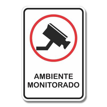 Imagem de Placa De Sinalização Ambiente Monitorado Câmeras 20x30 Cm