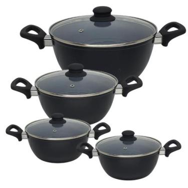 Imagem de Jogo 4 Panela Cerâmica Indução Antiaderente Com Tampa Não Gruda - MUND