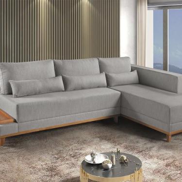 Imagem de Sofá de Canto 4 Lugares com Chaise M-174 2,56m Molas Bonnel Almofadas 