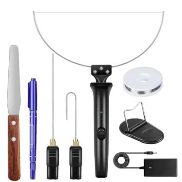 Imagem de Cortador de espuma 3 em 1, Kit de ferramentas de máquina de corte elétrico GOCHANGE, Caneta de corte de isopor 100-240V/18W com adaptador de transformador de tensão eletrônico para corte de espuma, escavação de furos, manuseio de detalhes