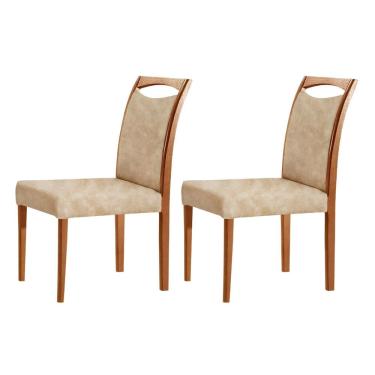 Imagem de Conjunto 2 Cadeiras Madeira Maciça Safira Milano / Imbuia Natural