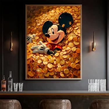 Imagem de Quadro Decorativo Mickey Mouse Ouro