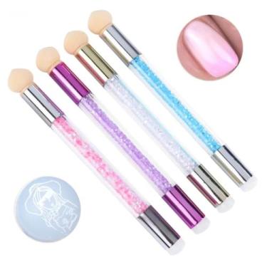 Imagem de Pincel Para Esfumar Unhas Degrade Com Carimbo Nail Art Baby Boomer Man