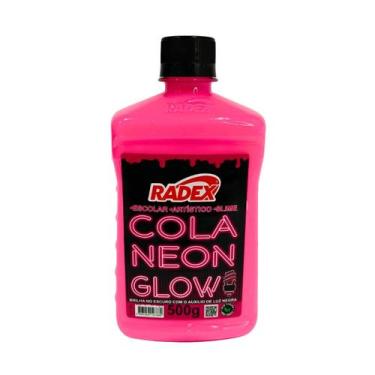 Imagem de Cola Glow Slime Neon Radex 500g Rosa