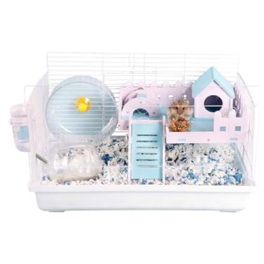 Imagem de Gaiola de hamster transparente para ratos, acessórios completos, habitat de hamster, gaiola de animal pequeno, para furão, rato, chinchila, coelho, roedor, porquinho-da-índia